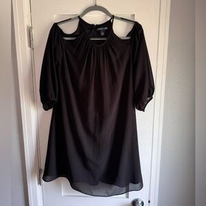 Black cold shoulder dress